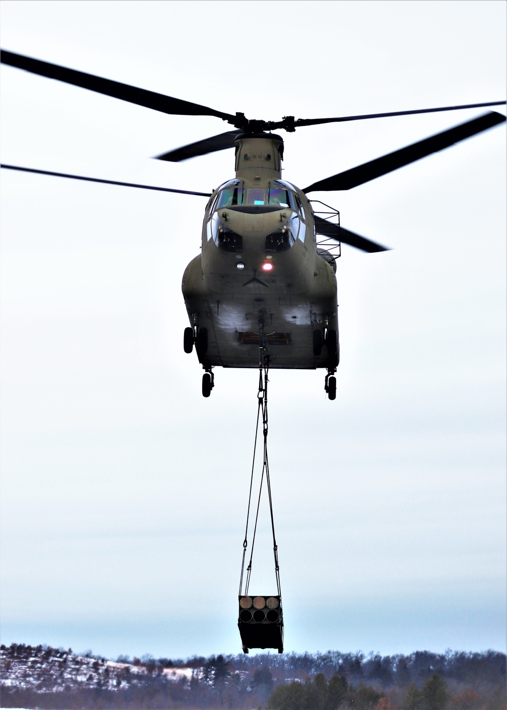 CH-47 crew, 89B students conduct sling-load training at Fort McCoy