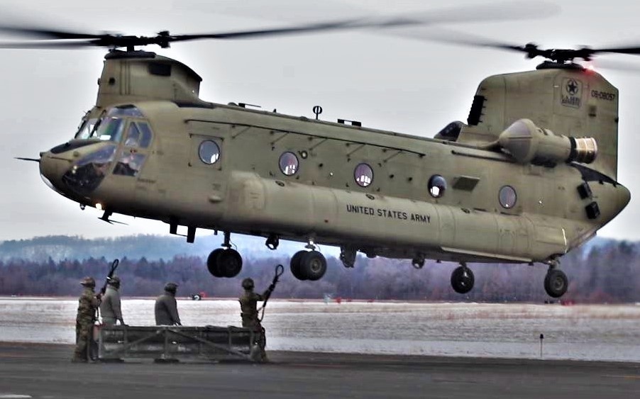 CH-47 crew, 89B students conduct sling-load training at Fort McCoy