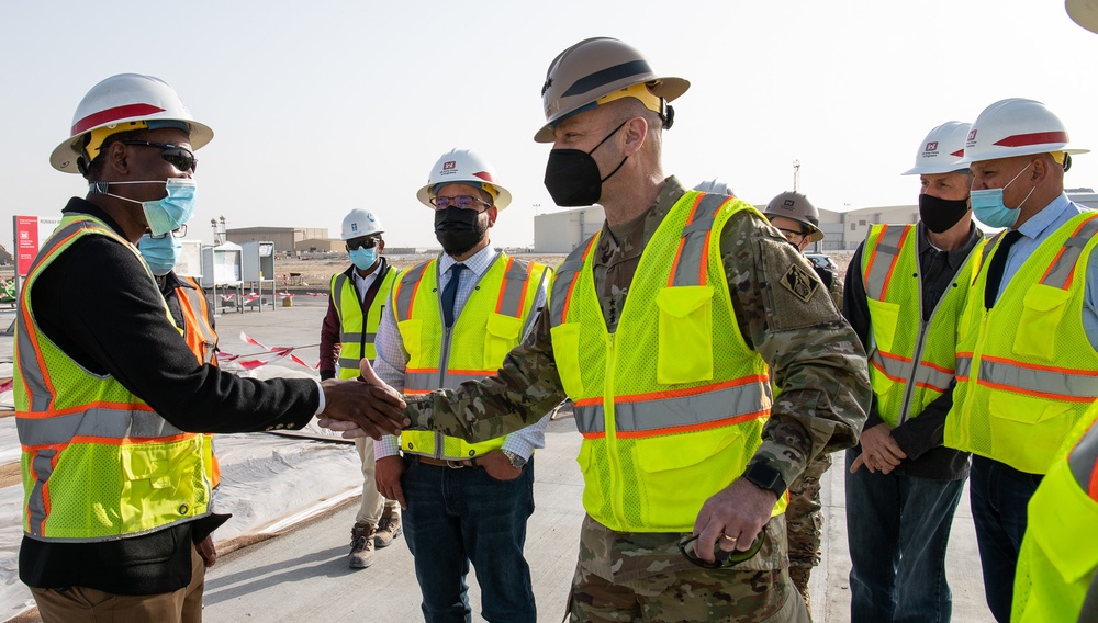 USACE commanding general views runway projects at Ali Al Salem Air Base