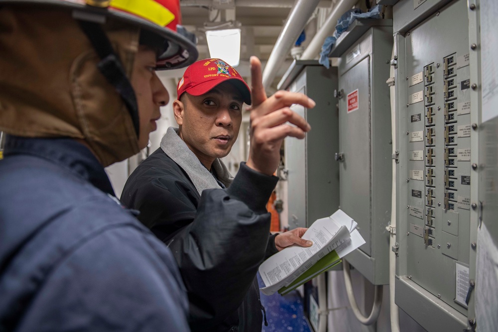 Damage Control Training Team Drill Aboard USS New Orleans February 2022