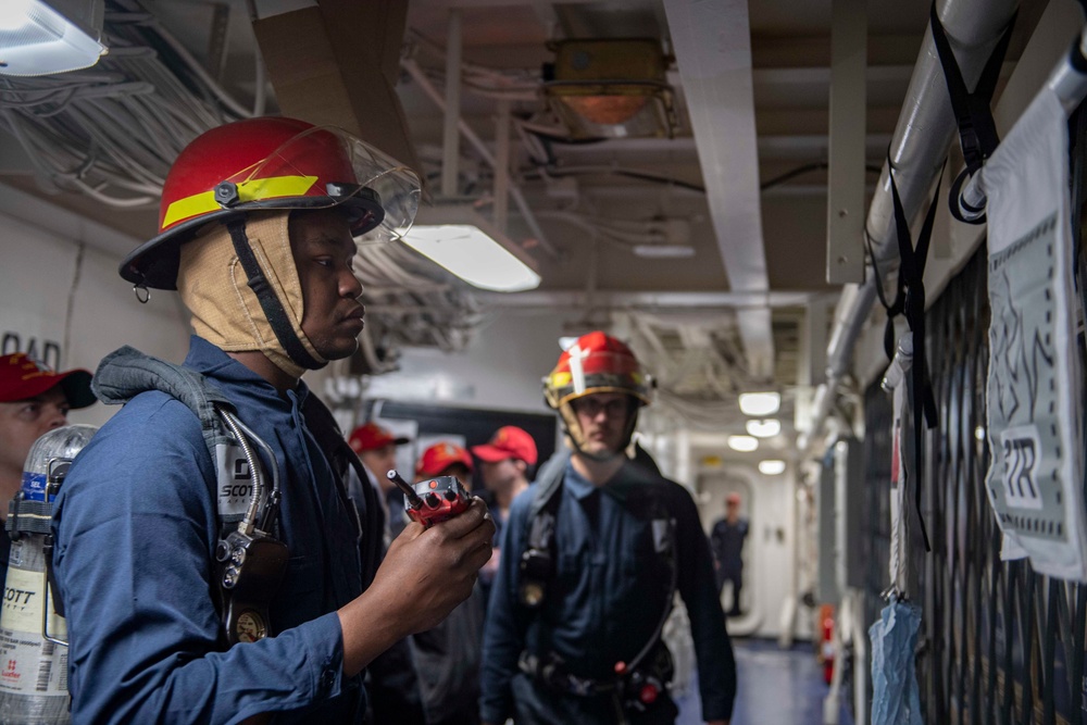 Damage Control Training Team Drill Aboard USS New Orleans February 2022