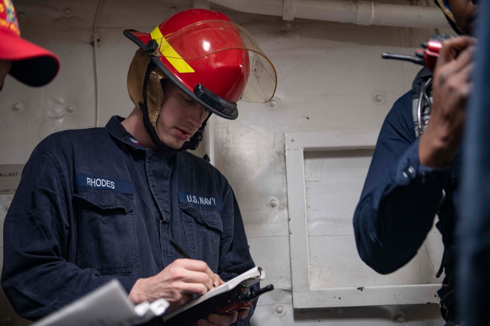 Damage Control Training Team Drill Aboard USS New Orleans February 2022