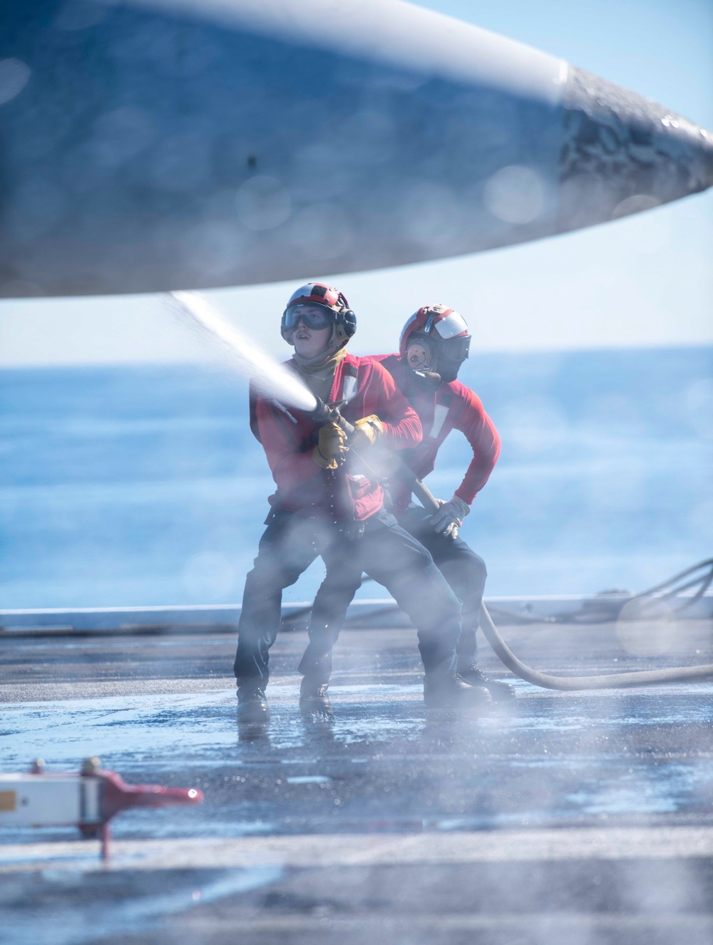 Sailors Participate In Firefighting Drill