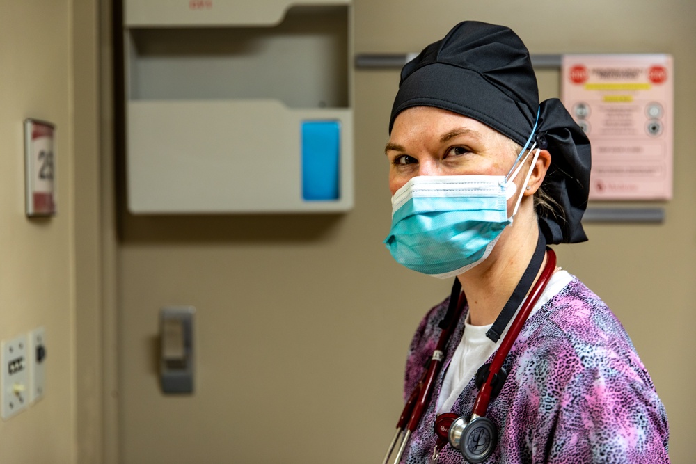 Army nurses work at OU Health University of Oklahoma Medical Center