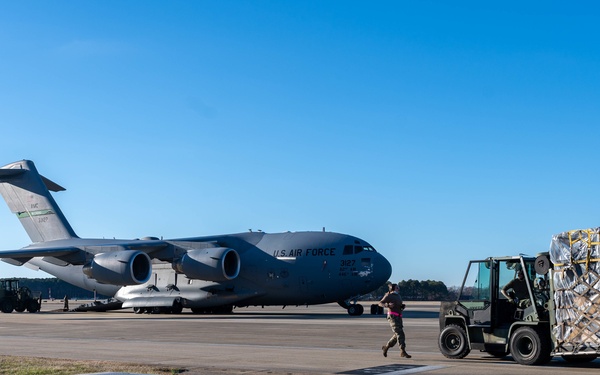 633d Logistics Readiness Squadron loads cargo for 1st Fighter Wing UAE deployment