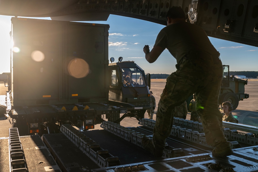 633d Logistics Readiness Squadron loads cargo for 1st Fighter Wing UAE deployment