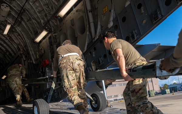 633d Logistics Readiness Squadron loads cargo for 1st Fighter Wing UAE deployment