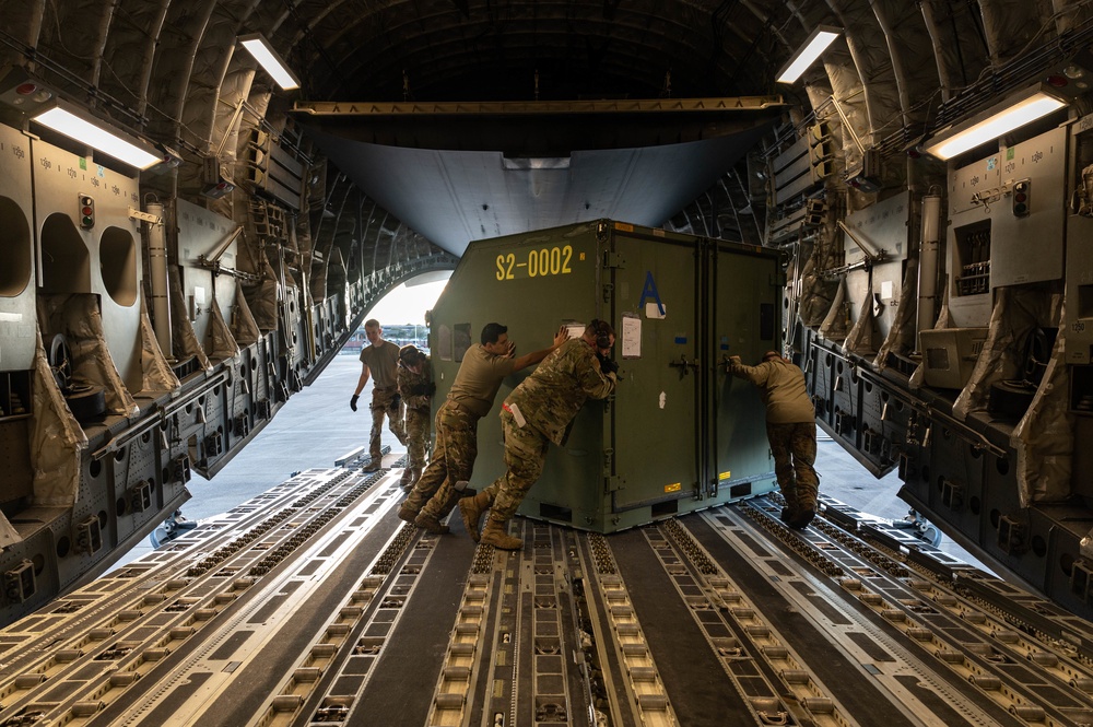 633d Logistics Readiness Squadron loads cargo for 1st Fighter Wing UAE deployment