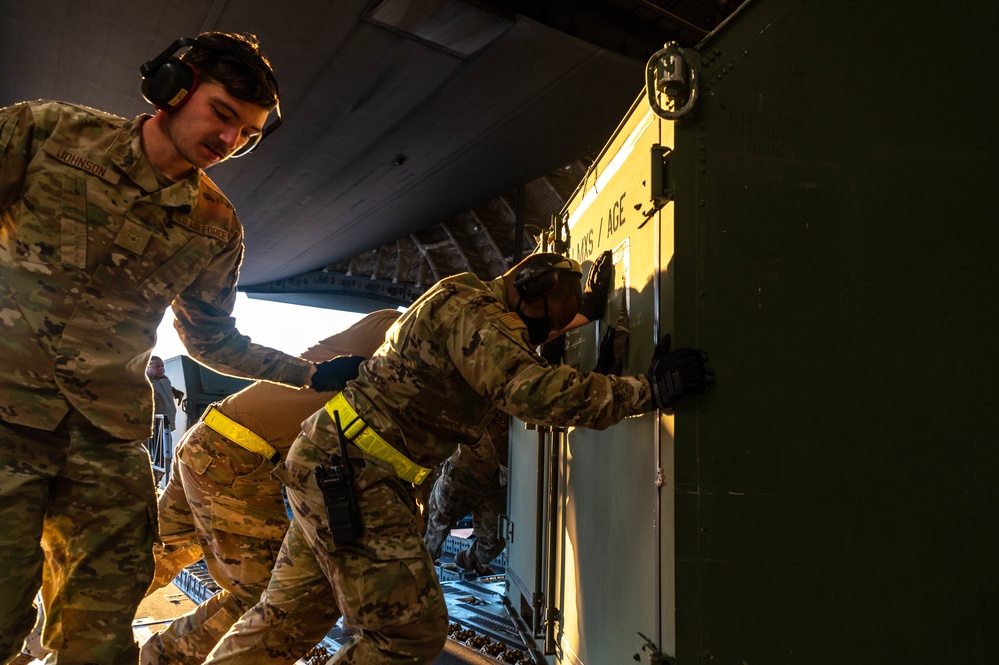 633d Logistics Readiness Squadron loads cargo for 1st Fighter Wing UAE deployment