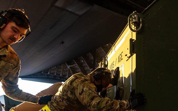 633d Logistics Readiness Squadron loads cargo for 1st Fighter Wing UAE deployment
