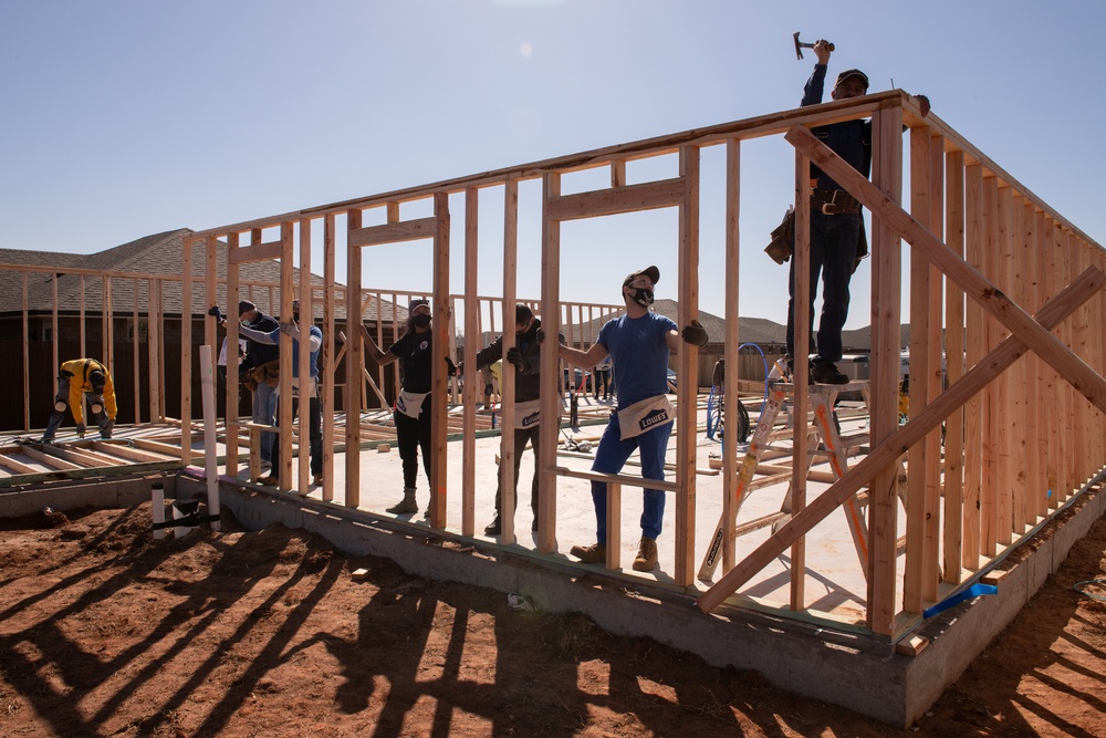 137th SOW Recruiting team joins Habitat for Humanity build