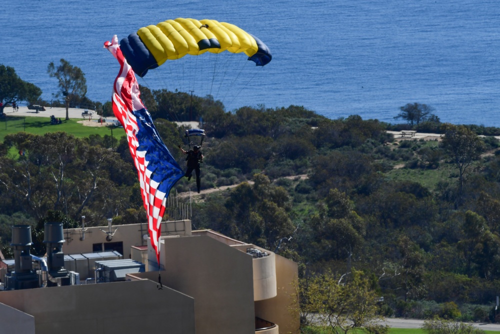 Hollywood Guard and U.S. Navy's Leap Frogs partner for a charity event in the skies above Malibu