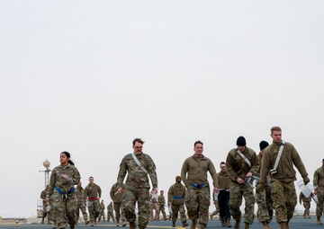 Sweeping the flight line: 386th Expeditionary Maintenance Squadron's weekly FOD walk