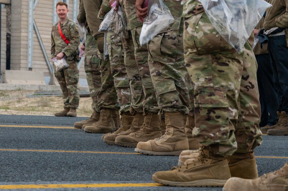 Sweeping the flight line: 386th Expeditionary Maintenance Squadron's weekly FOD walk