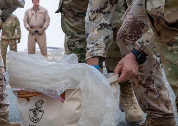Sweeping the flight line: 386th Expeditionary Maintenance Squadron's weekly FOD walk