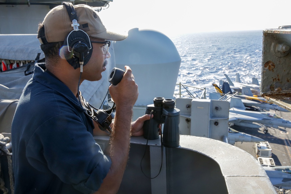 Abraham Lincoln conducts flight operations during Jungle Warfare Exercise 22