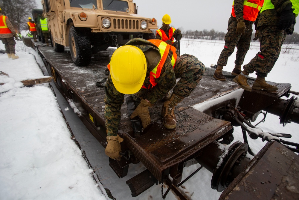 II MEF Marines conduct Rail Operations for Exercise Cold Response 2022