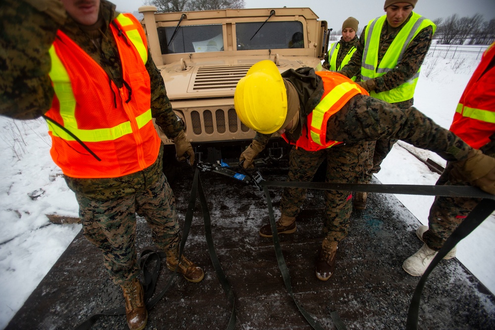 II MEF Marines conduct Rail Operations for Exercise Cold Response 2022