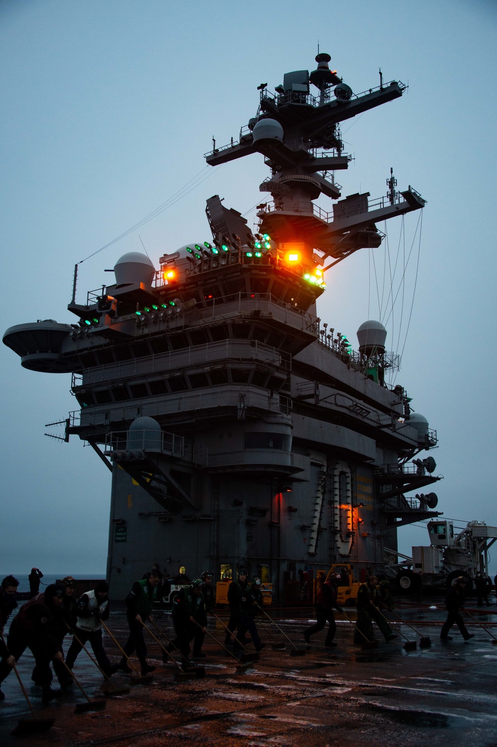 USS Carl Vinson (CVN 70) Sailors Clean The Flight Deck