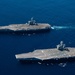 USS Carl Vinson (CVN 70) and USS Nimitz (CVN 68) transit the Pacific Ocean