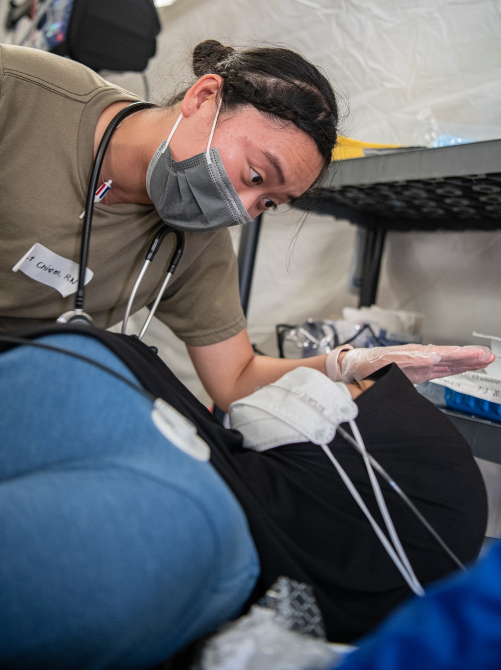 Expeditionary medical team treats simulated med-evac patients for Cope North 22