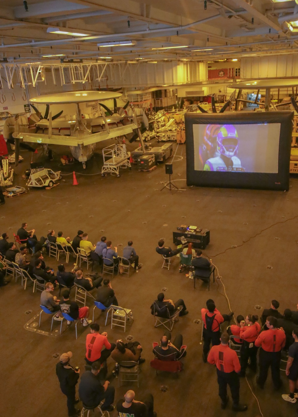 DVIDS - Images - Abraham Lincoln Sailors watch Super Bowl LVI [Image 1 of  11]