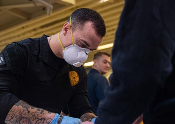 USS America Sailors Conduct Non-Combatant Evacuation Operation drill