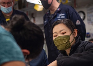 USS America Sailors Conduct Non-Combatant Evacuation Operation drill