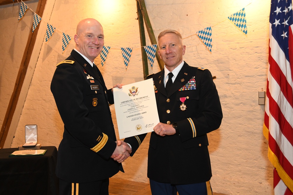 Colonel Snyder’s retirement ceremony Grafenwoehr