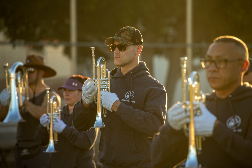 Barracks Marines with the U.S. Marine Corps Battle Color Detachment arrived at Marine Corps Air Station Yuma, Ariz