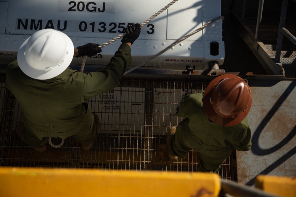 3rd Marine Aircraft Wing's Logistics Squadrons Unload Mobile Maintenance Facilities