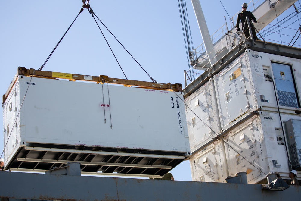 3rd Marine Aircraft Wing's Logistics Squadrons Unload Mobile Maintenance Facilities