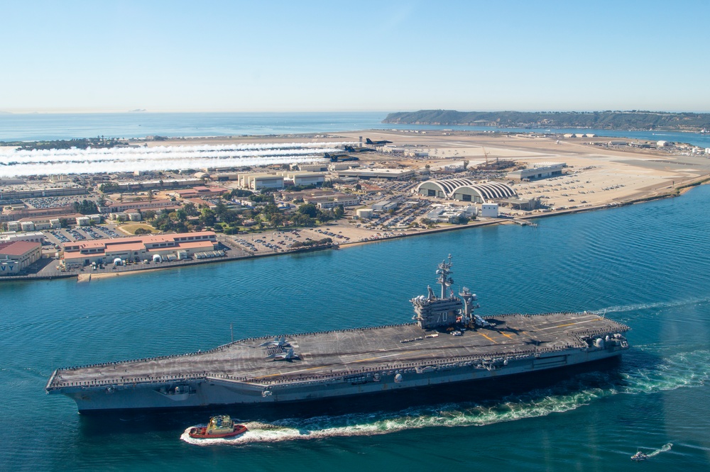 USS Carl Vinson Blue Angels Flyover