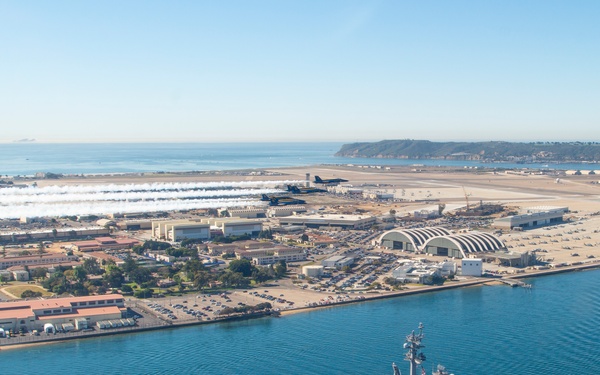 USS Carl Vinson Blue Angels Flyover
