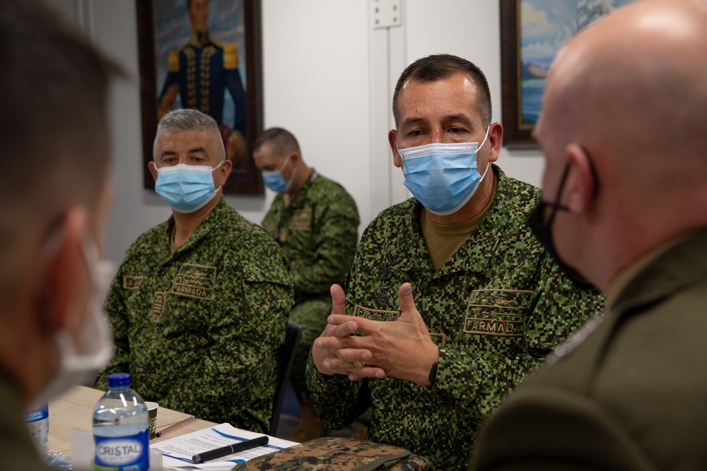 Commander, U.S. Marine Corps Forces, South Visits with Colombian National Navy, Colombian Naval Infantry Senior Leaders