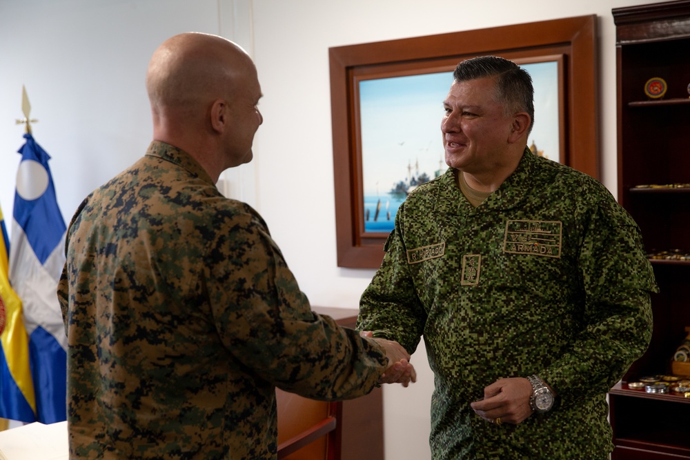 Commander, U.S. Marine Corps Forces, South Visits with Colombian National Navy, Colombian Naval Infantry Senior Leaders