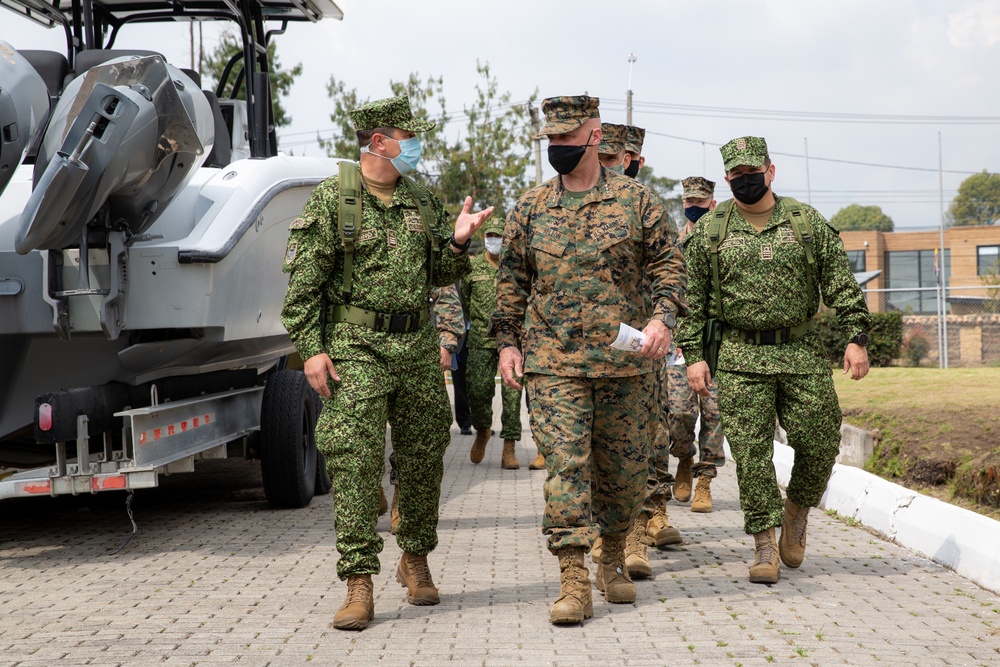 Commander, U.S. Marine Corps Forces, South Visits with Colombian National Navy, Colombian Naval Infantry Senior Leaders