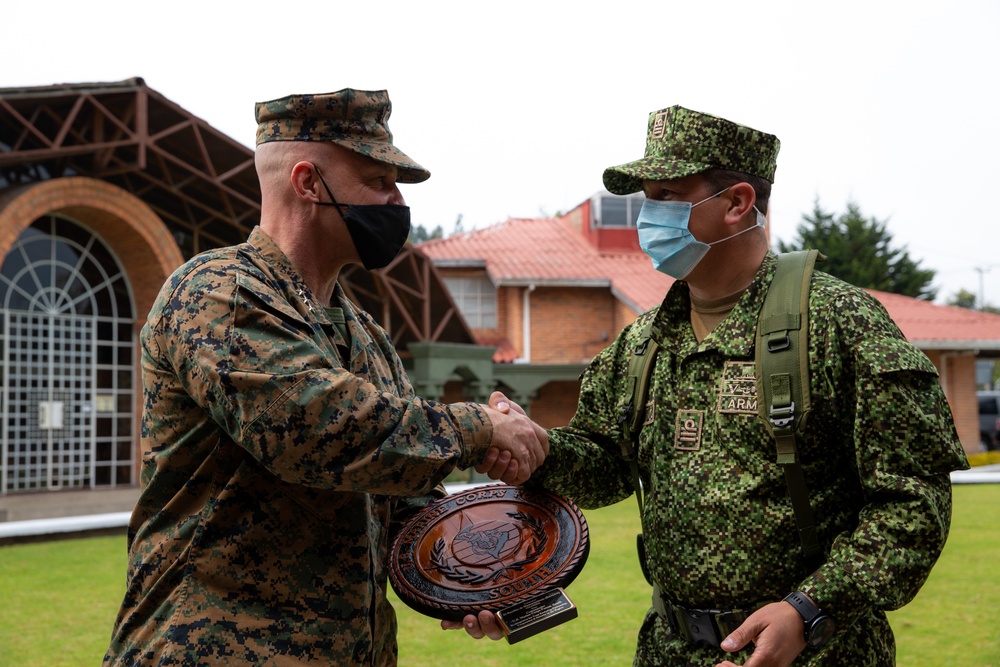 Commander, U.S. Marine Corps Forces, South Visits with Colombian National Navy, Colombian Naval Infantry Senior Leaders