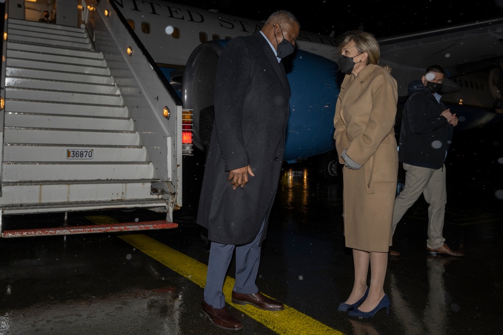 Secretary Austin Arrival in Brussels