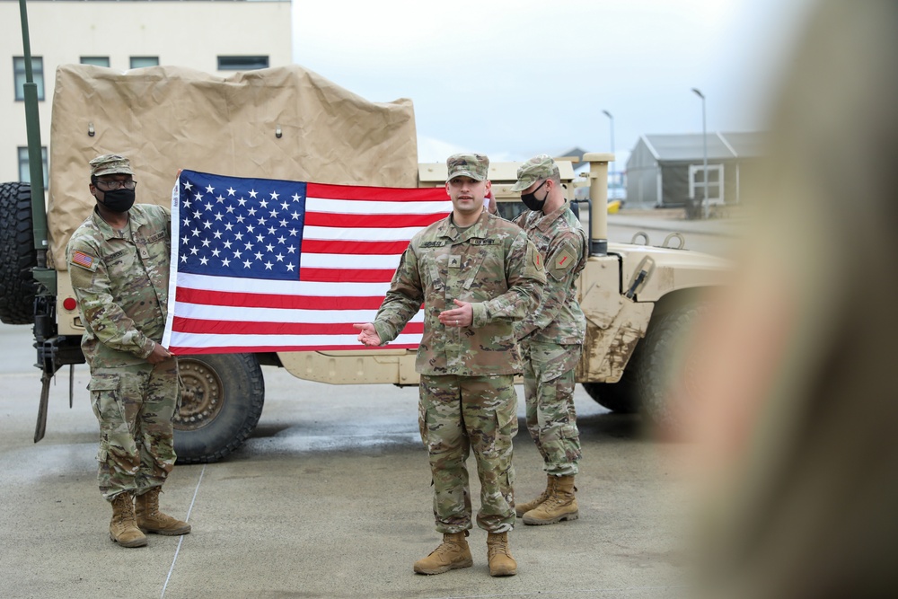 Soldier Re-enlists While on Poland Deployment