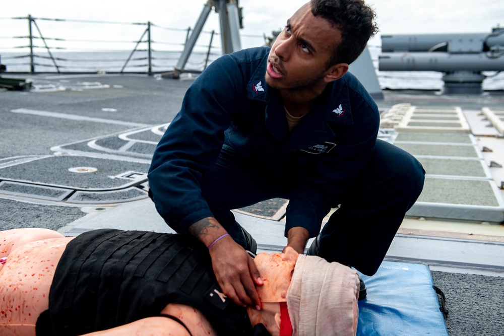 Spruance conducts training