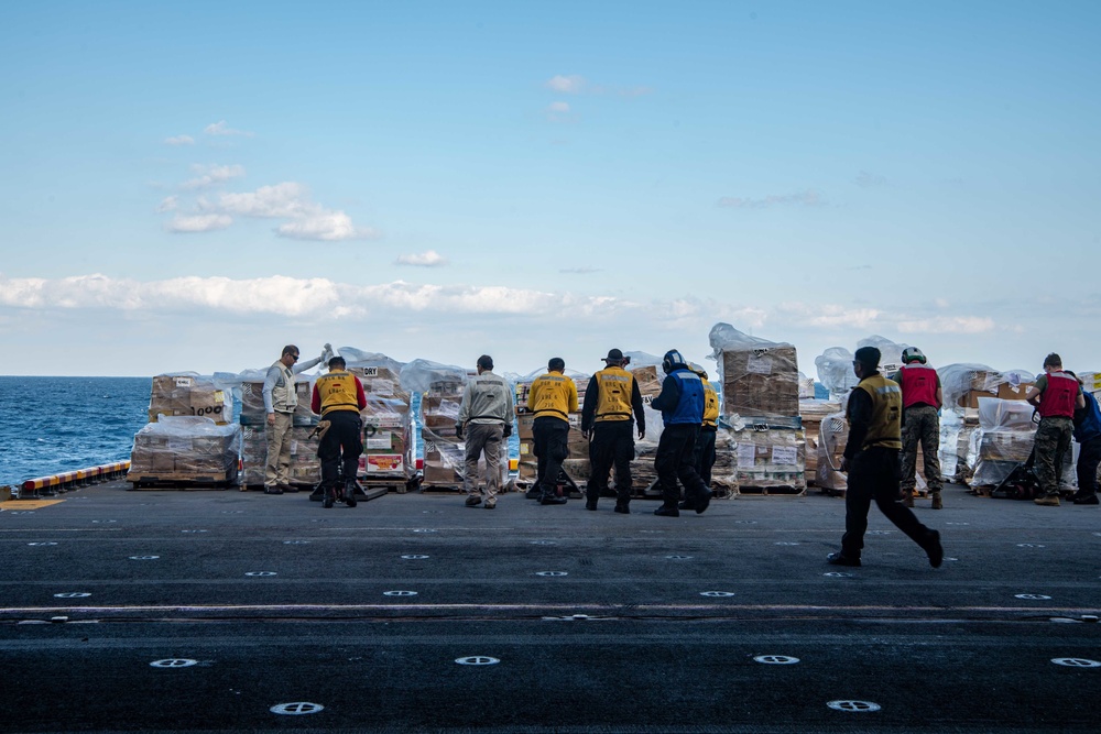 USS America (LHA 6) Conducts Replenishment-At-Sea