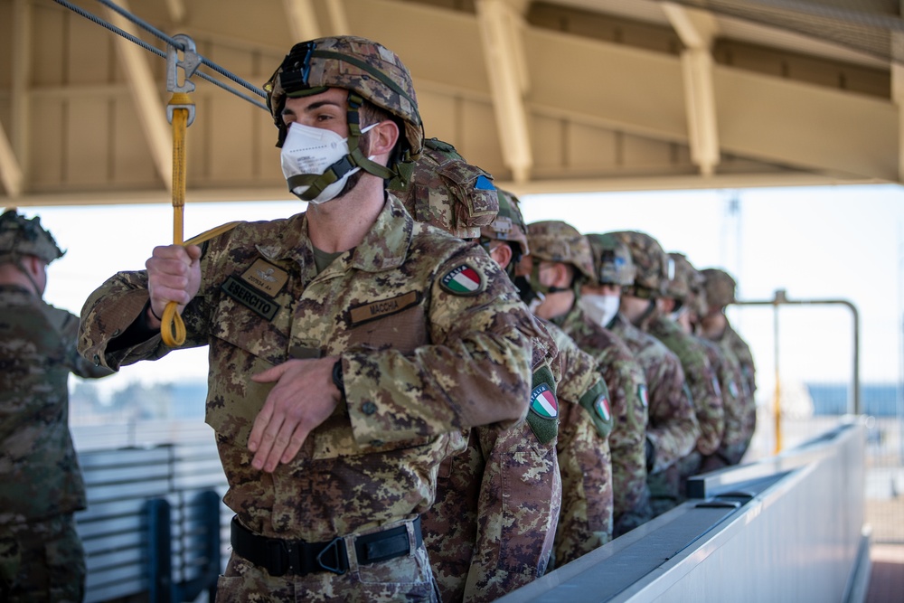 Italian and American Paratroopers Conduct Joint Airborne Operations