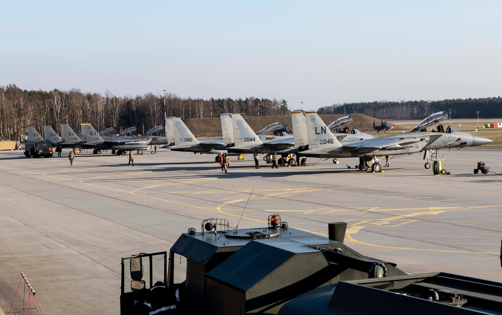 336th Strike Eagles Arrive In Poland