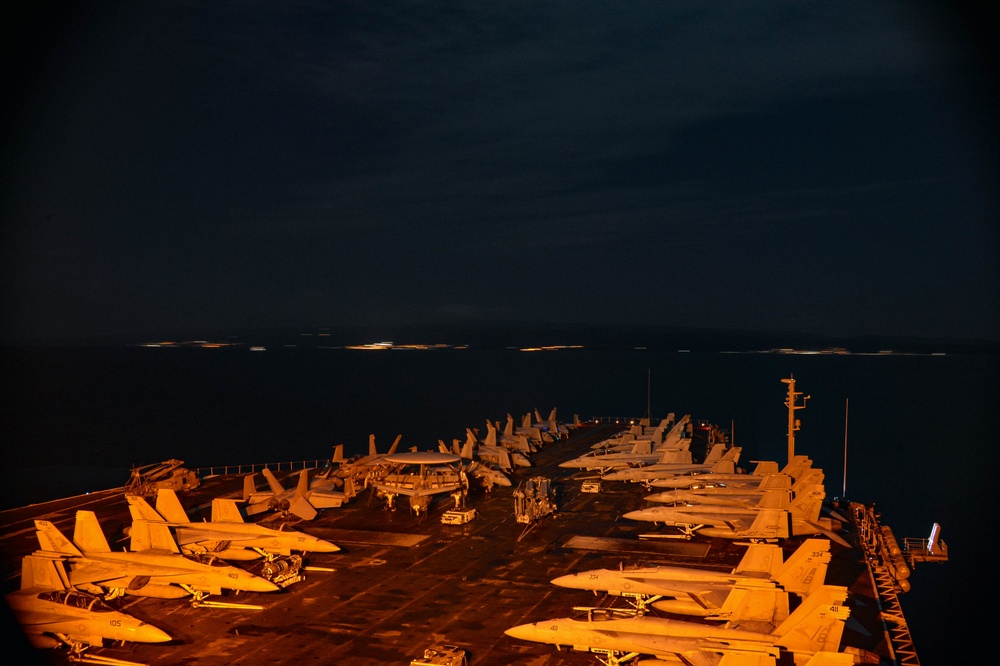 The Harry S. Truman Carrier Strike Group is on a scheduled deployment in the U.S. Sixth Fleet area of operations in support of naval operations to maintain maritime stability and security.