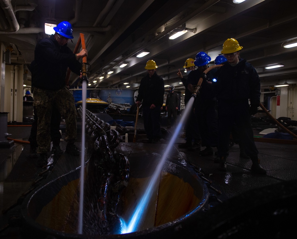 The Harry S. Truman Carrier Strike Group is on a scheduled deployment in the U.S. Sixth Fleet area of operations in support of naval operations to maintain maritime stability and security.