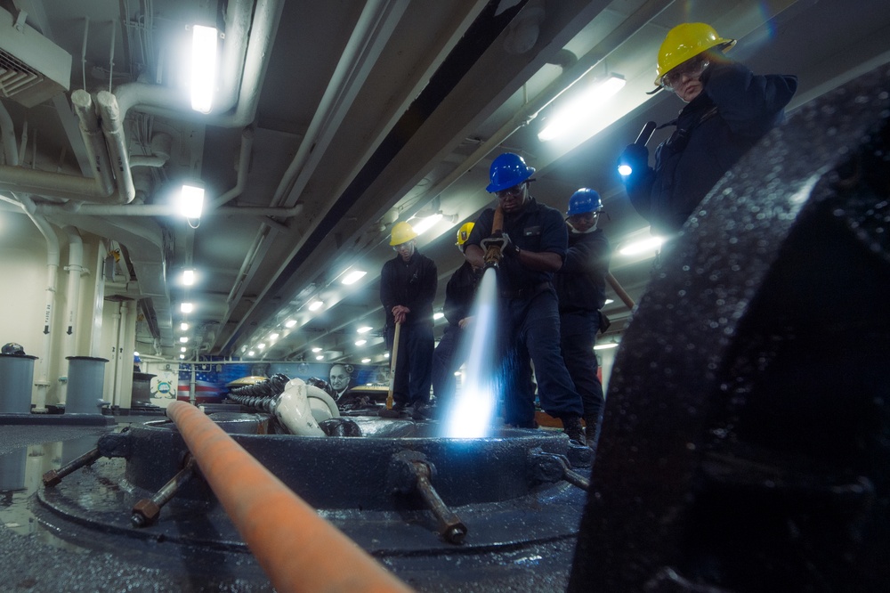 The Harry S. Truman Carrier Strike Group is on a scheduled deployment in the U.S. Sixth Fleet area of operations in support of naval operations to maintain maritime stability and security.