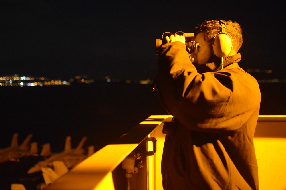 The Harry S. Truman Carrier Strike Group is on a scheduled deployment in the U.S. Sixth Fleet area of operations in support of naval operations to maintain maritime stability and security.