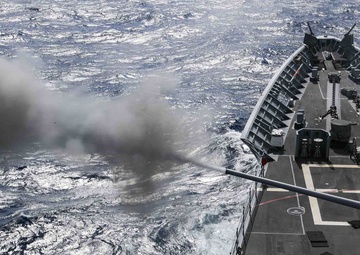 Mobile Bay participates in Naval Surface Fire Support during exercise Jungle Warfare 2022