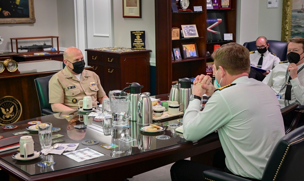 CNO Adm. Mike Gilday Meets with Royal Navy Adm. Sir Ben Key, First Sea Lord and Chief of the Naval Staff of the United Kingdom